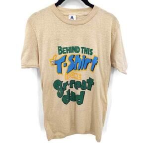Vintage made in the U.S.A single stitch Dad tee size medium Father's Day Cream